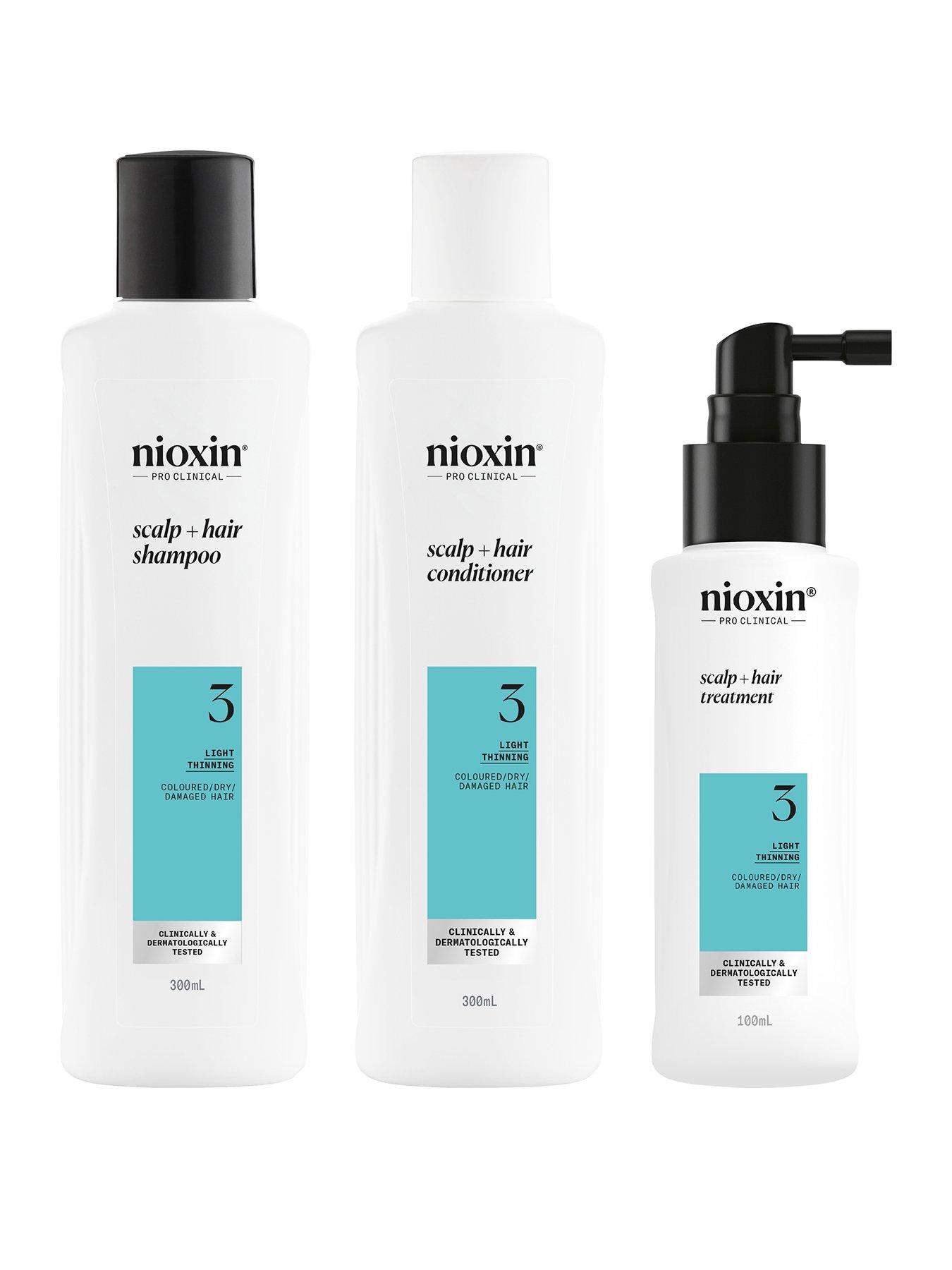 Image 1 of 7 of Nioxin Scalp + Hair Thickening System 3 for Coloured, Dry and Damaged Hair with Light Thinning, Loyalty Kit