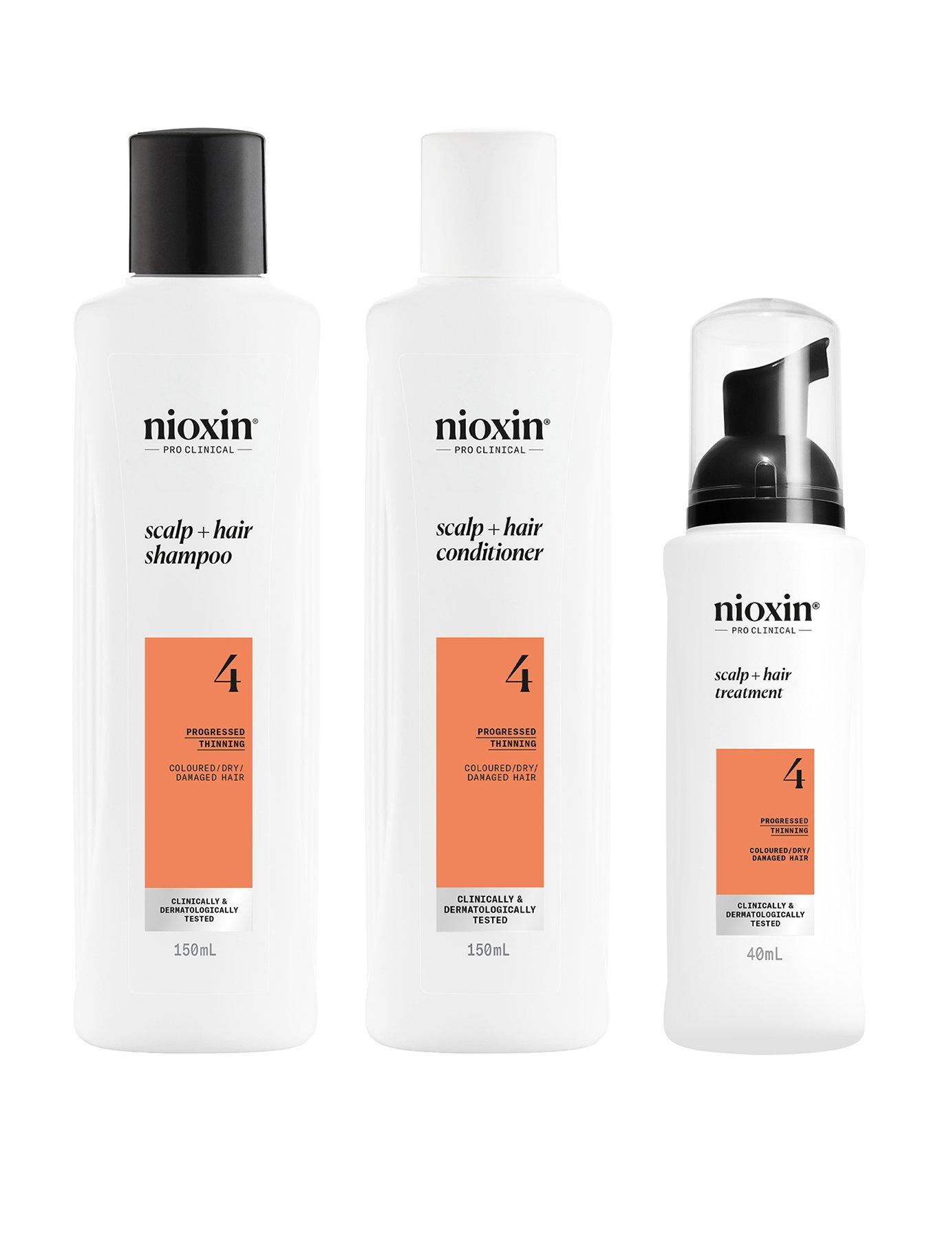 Nioxin Scalp + Hair Thickening System 4 for Coloured, Dry and Damaged Hair with Progressed Thinning, Trial Kit