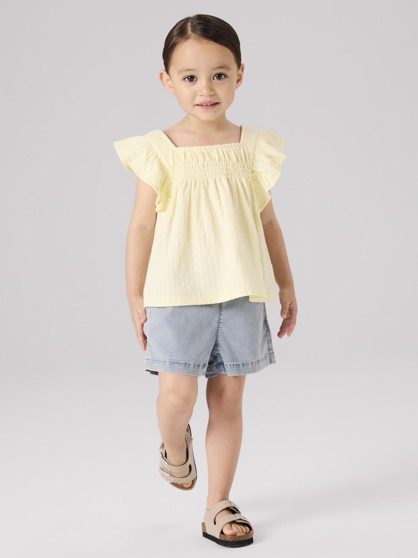 Image 1 of 2 of Name It Mini Girls Sleeveless Co-ord Blouse - Light Yellow