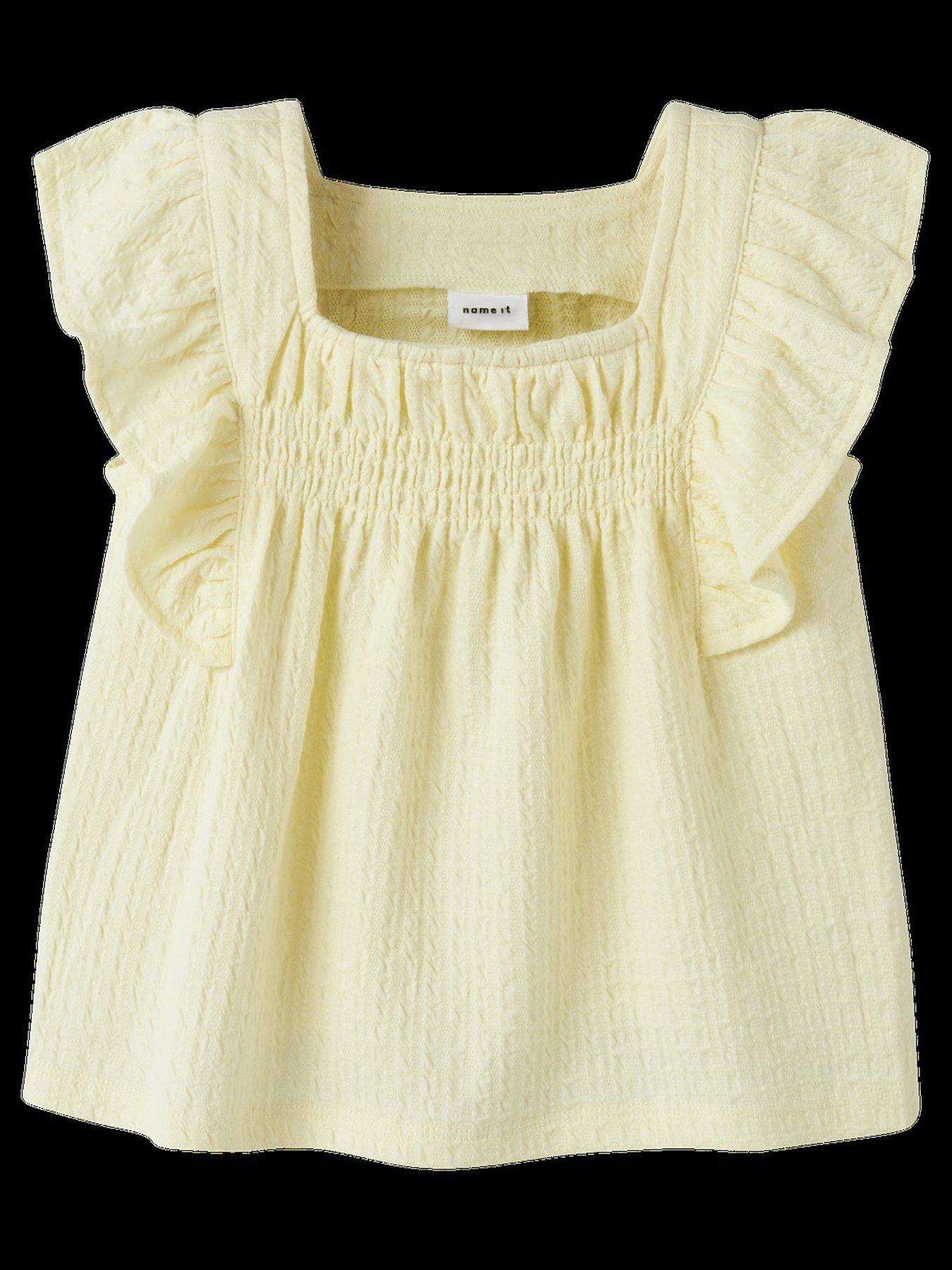 Image 2 of 2 of Name It Mini Girls Sleeveless Co-ord Blouse - Light Yellow