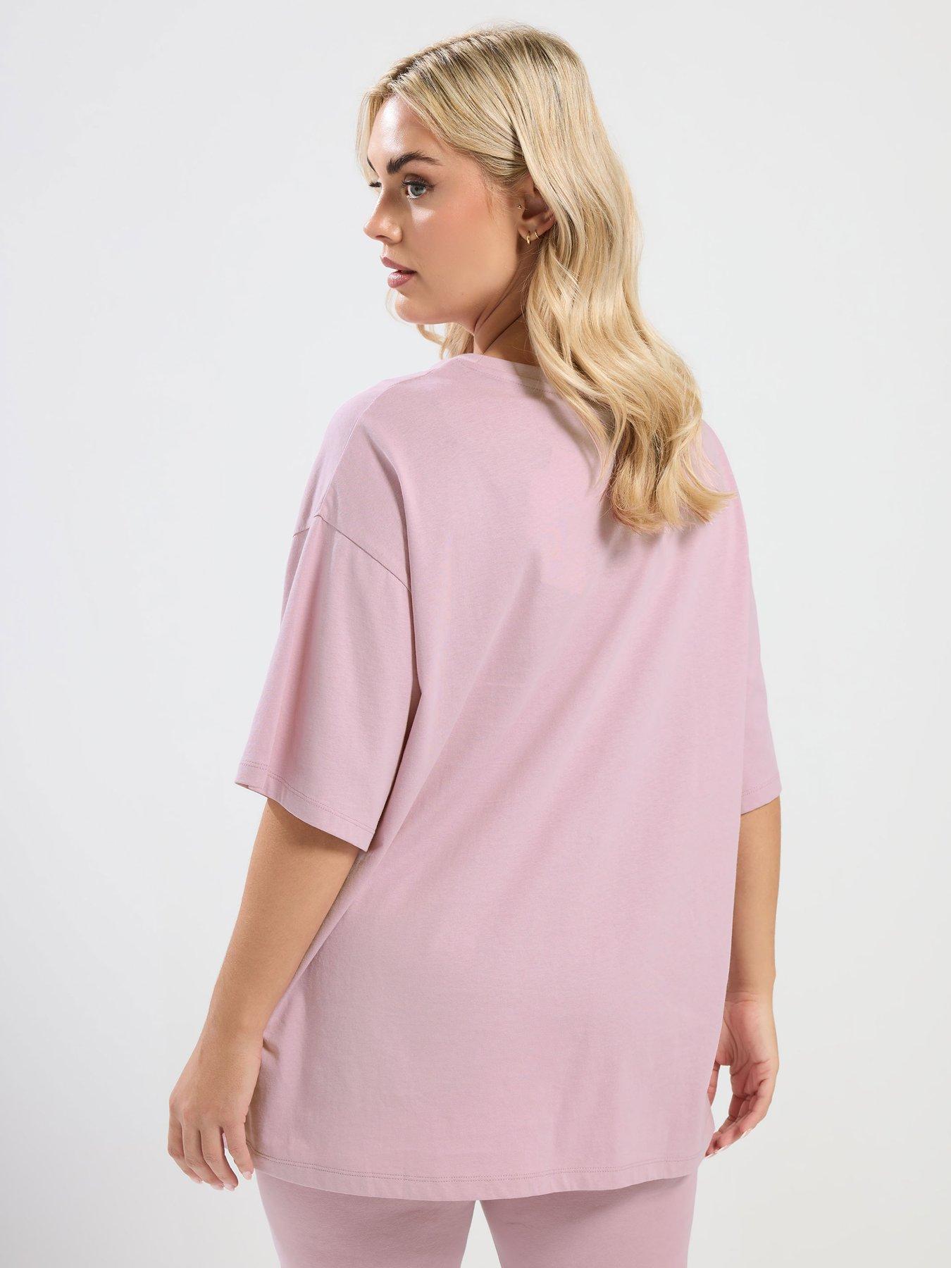 yours-curve-relaxed-t-shirt-pinkstillFront