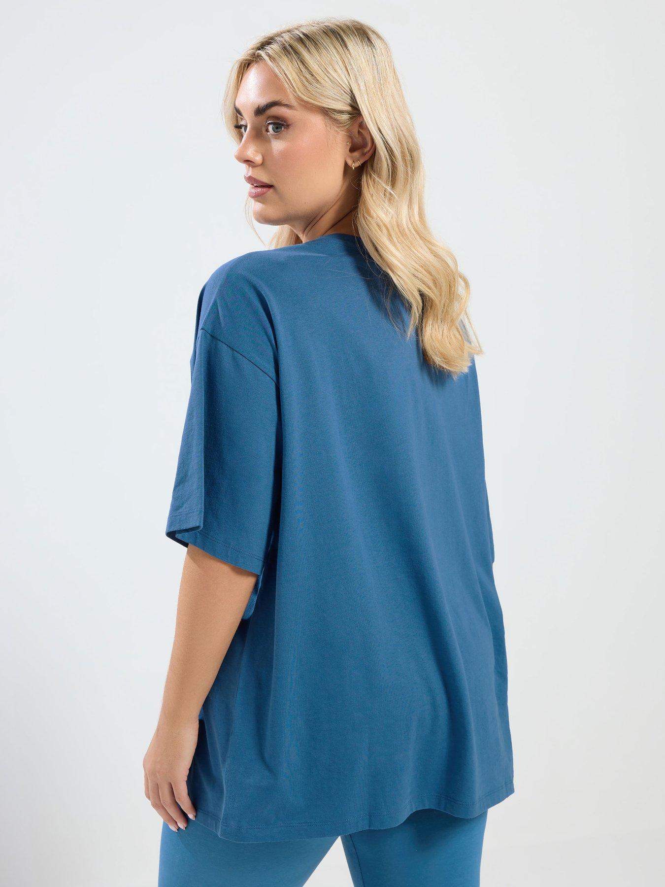 yours-curve-relaxed-t-shirt-bluestillFront