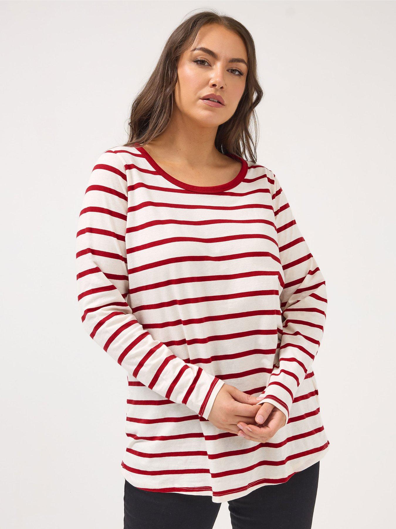 Image 1 of 4 of Yours Curve Long Sleeve T-Shirt - Ivory