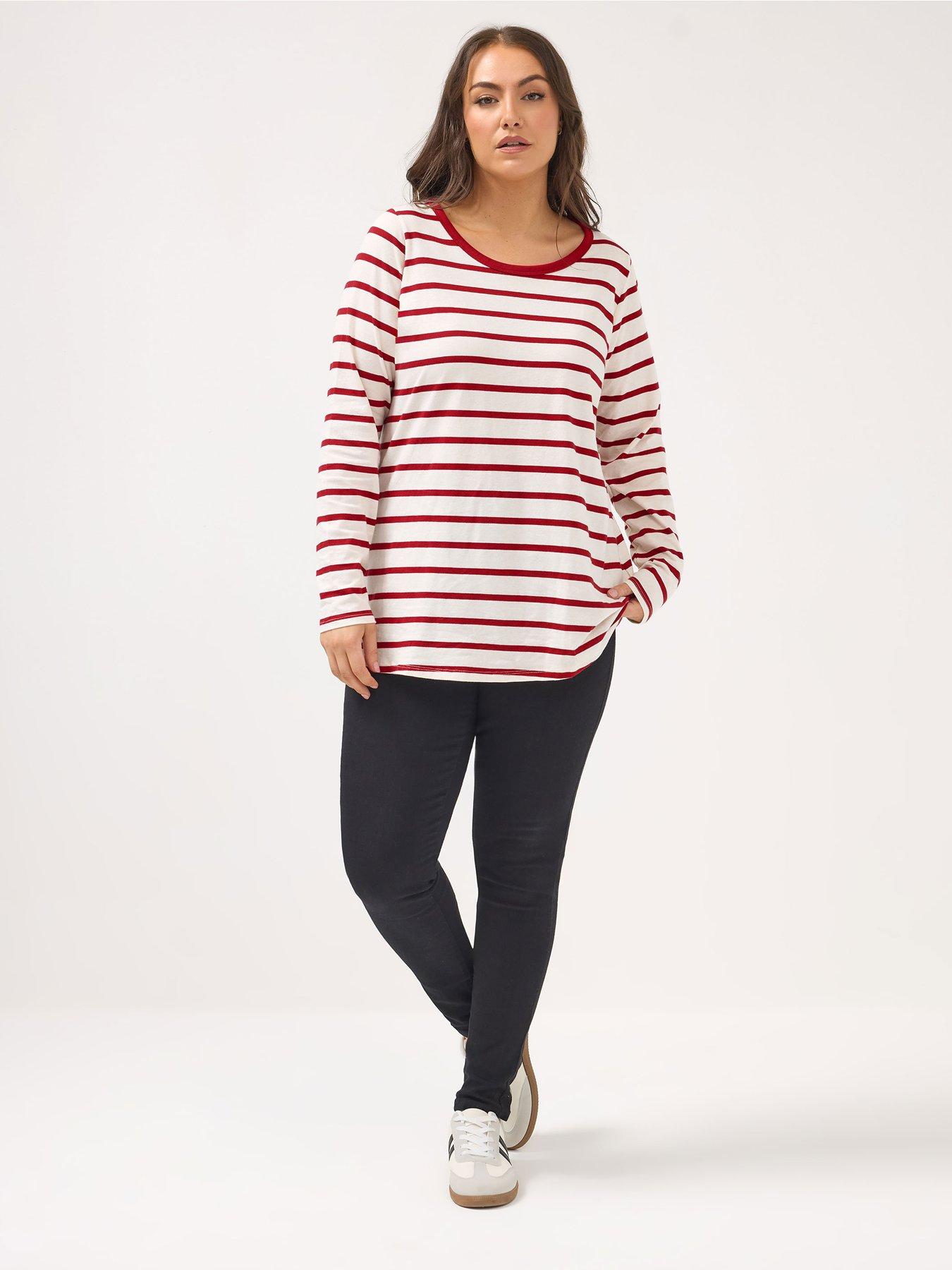 Image 3 of 4 of Yours Curve Long Sleeve T-Shirt - Ivory