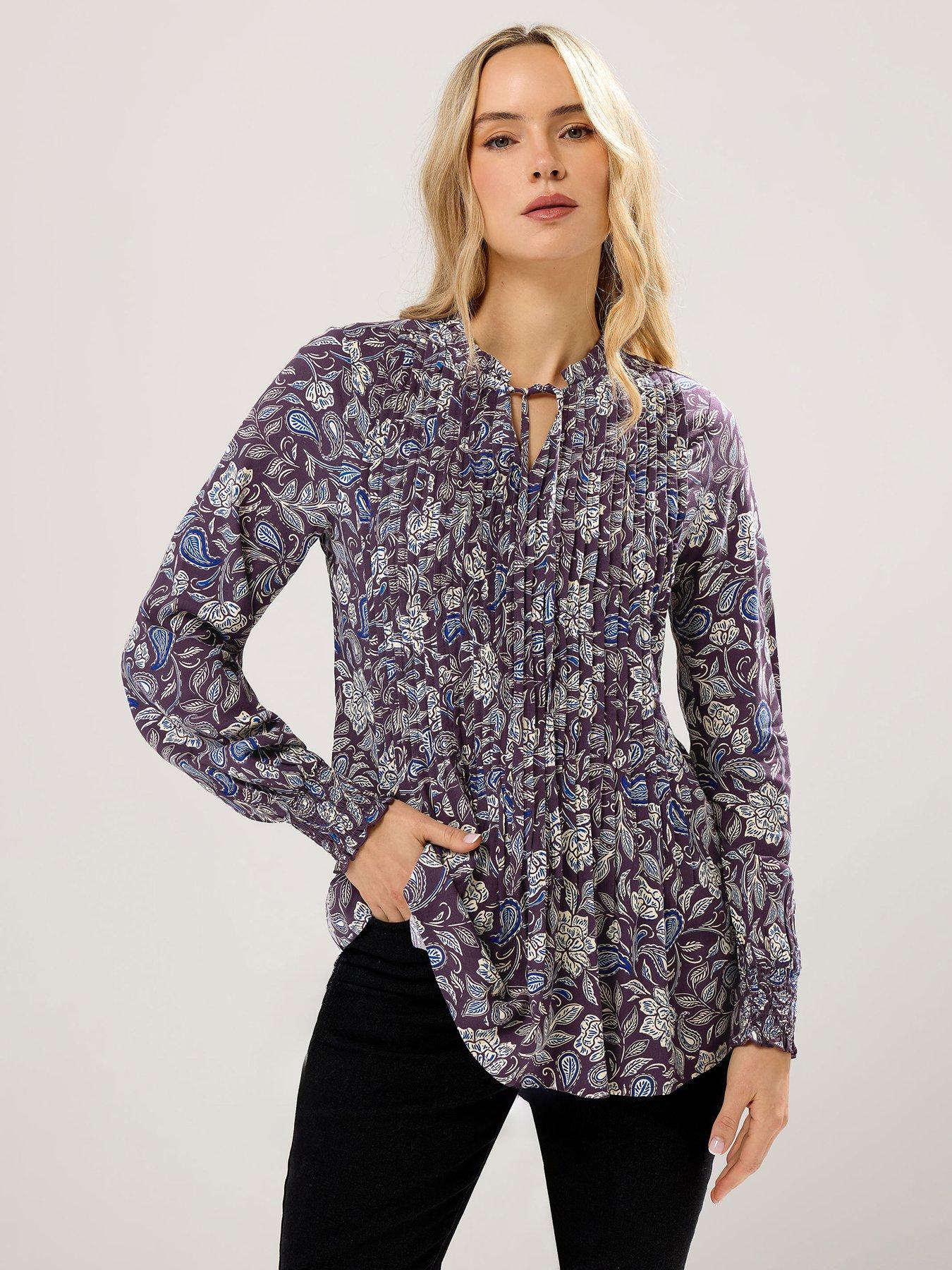 long-tall-sally-floral-pintuck-printed-top-purple