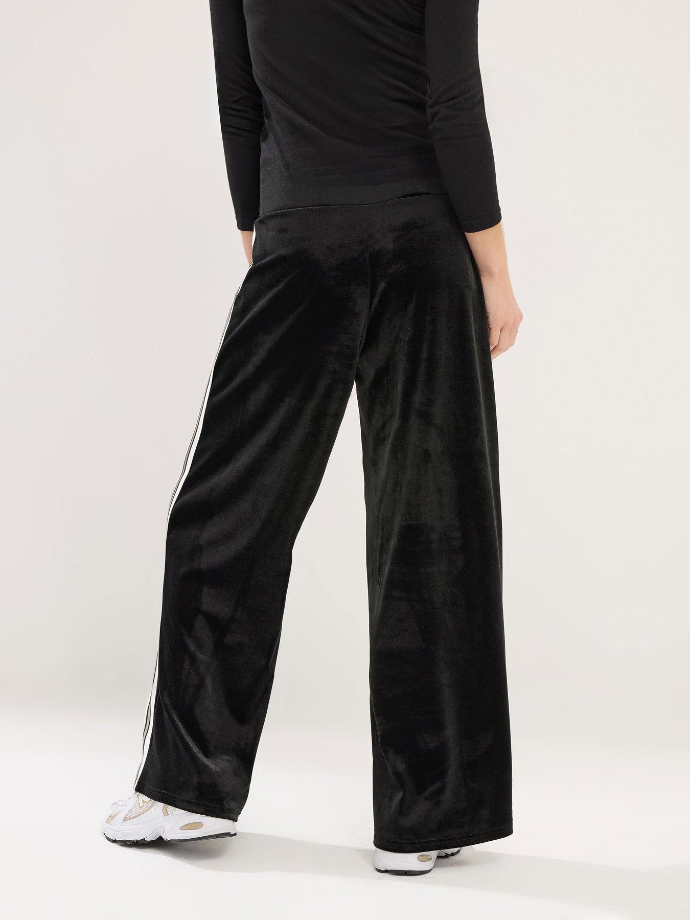 pixiegirl-petite-velour-side-stripe-wide-leg-trouser-blackstillFront