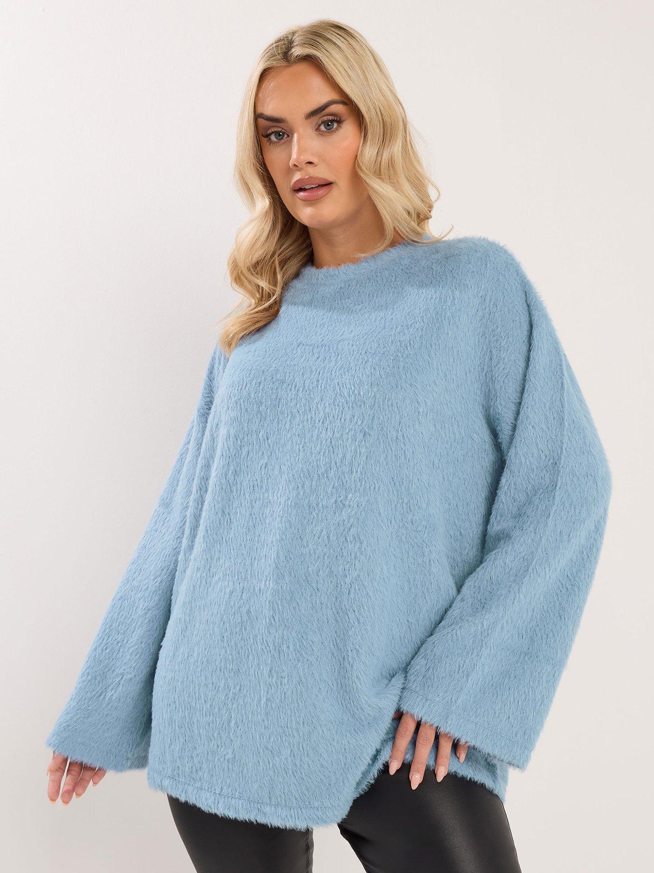 Yours Curve Eyelash Jumper - Blue