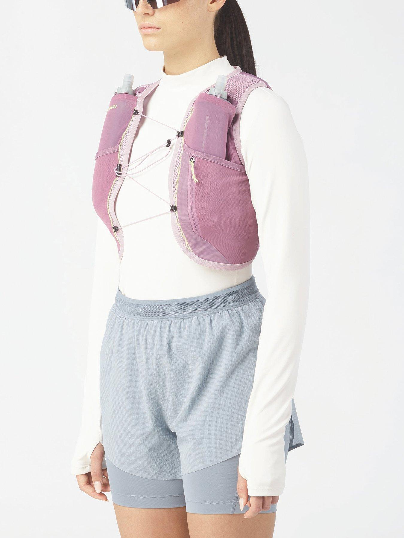 Image 2 of 4 of Salomon Womens Running Active Skin 4 Hydration Vest Set - Pink