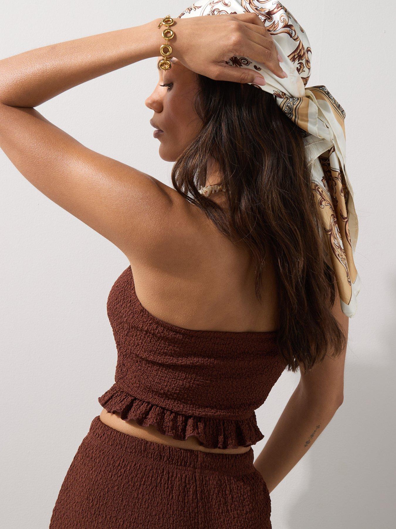Image 2 of 7 of The Very Collection Crinkle Co Ord Bandeau Top