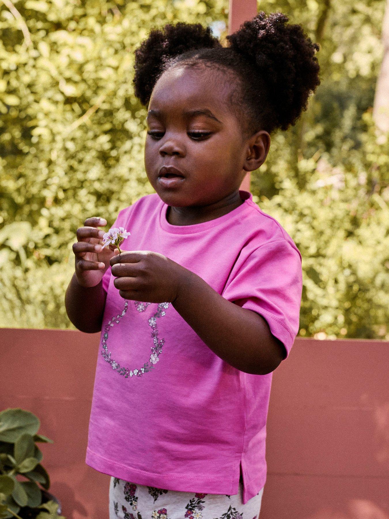 Image 1 of 5 of Name It Mini Girls Bunny Print Short Sleeve Tshirt - Pink