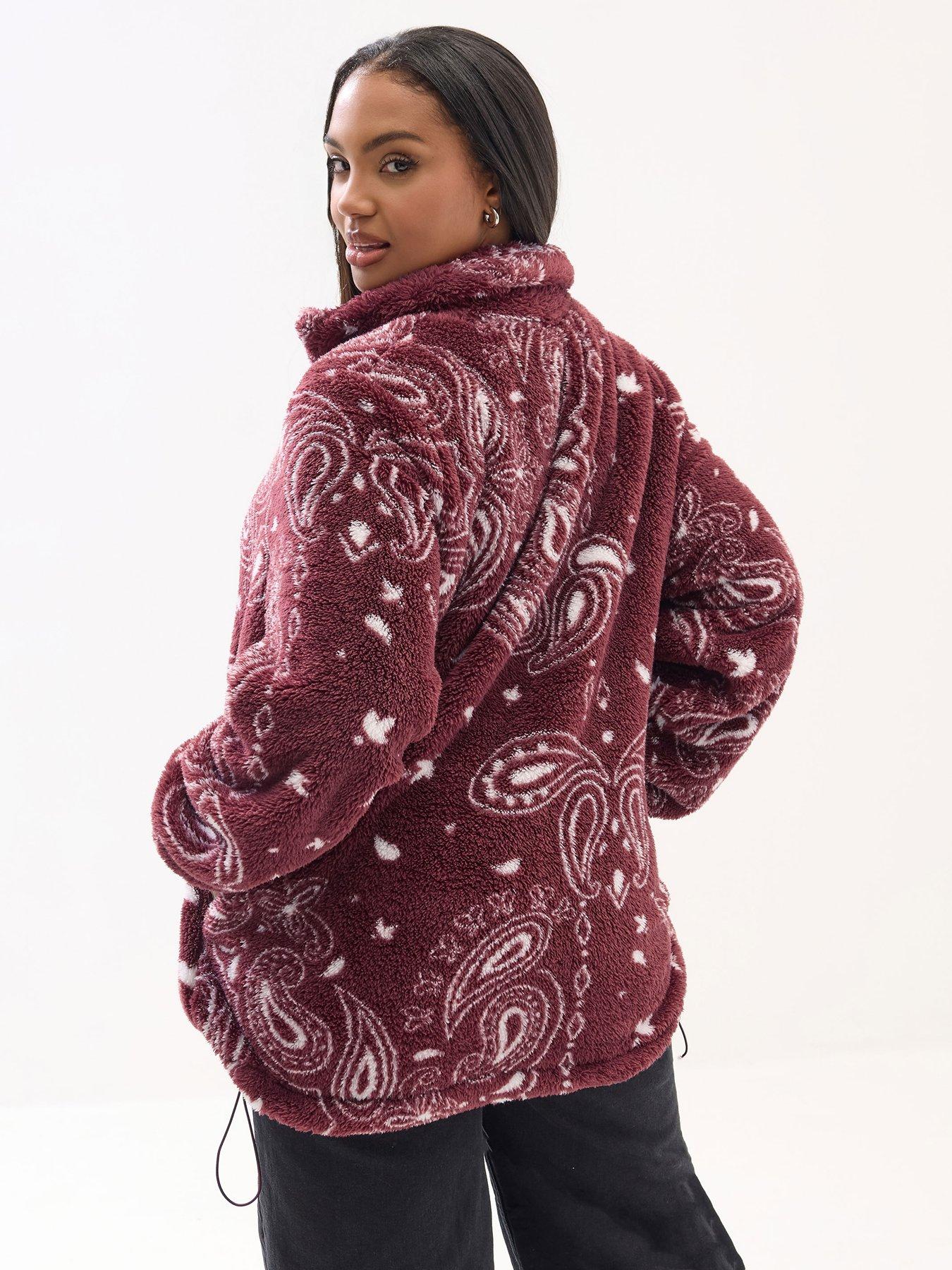 yours-curve-zip-thru-fleece-redstillFront