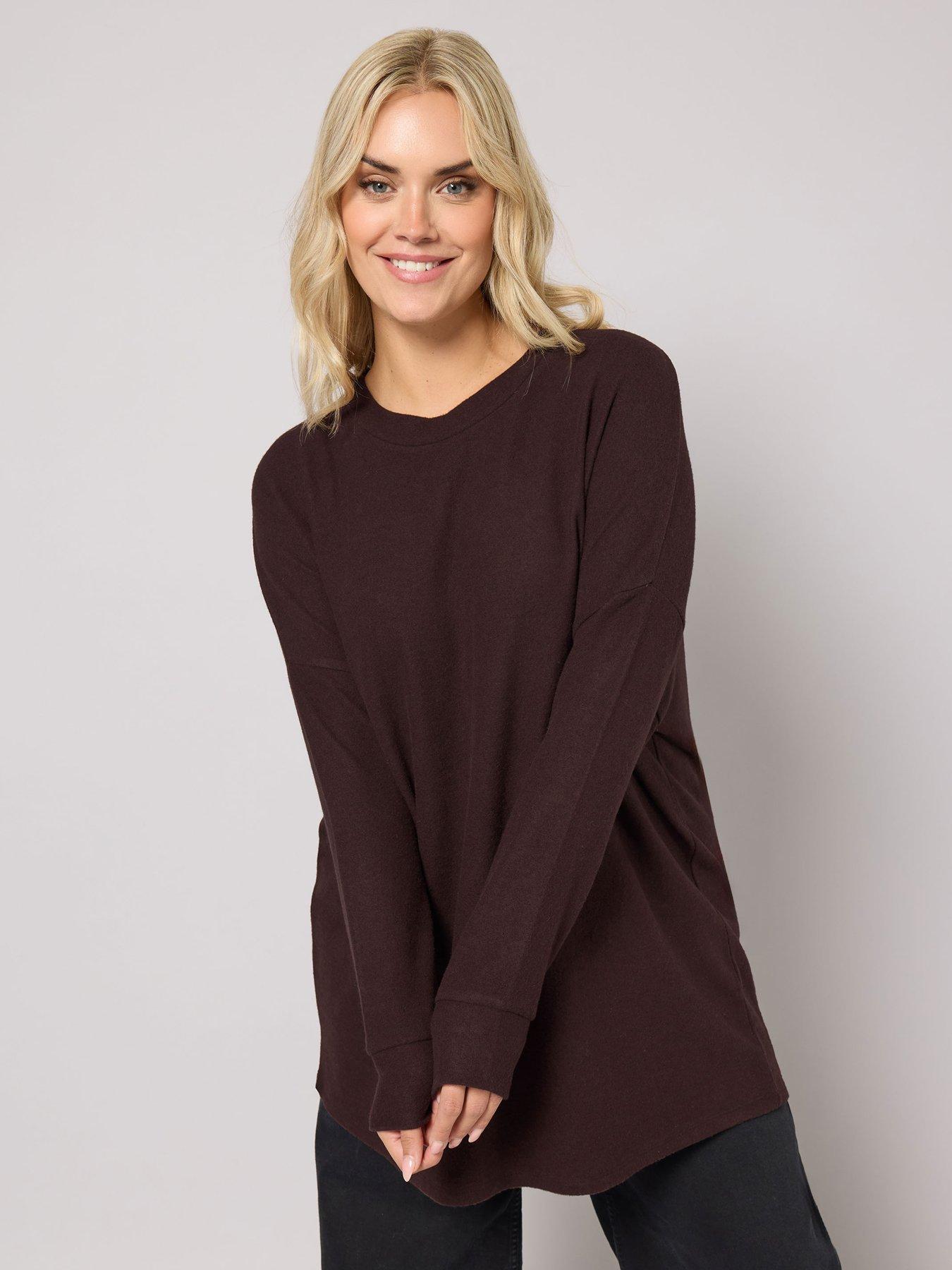 Yours Curve Basic Jumper - Brown