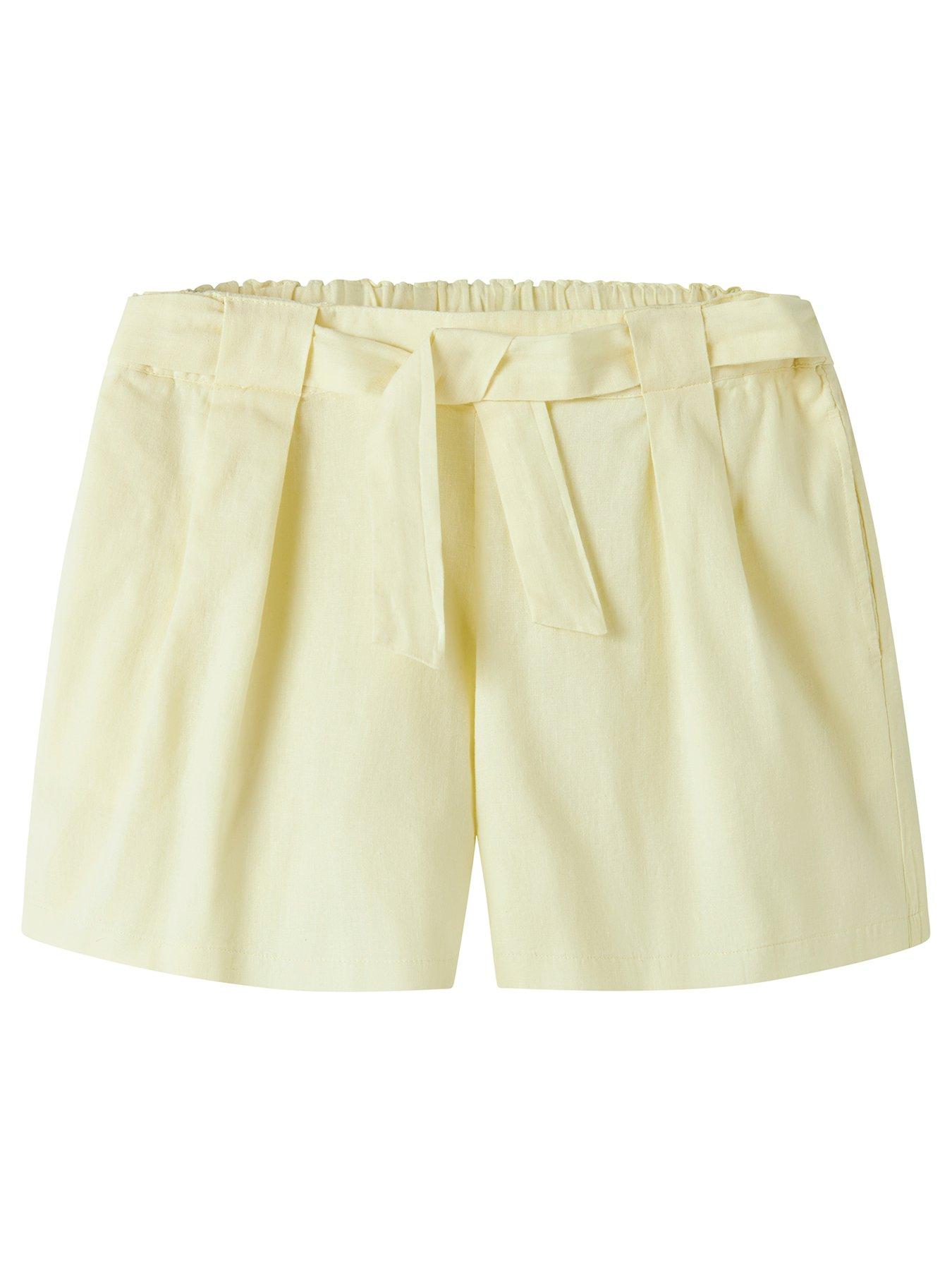Name It Girls Linen Co-ord Shorts - Light Yellow