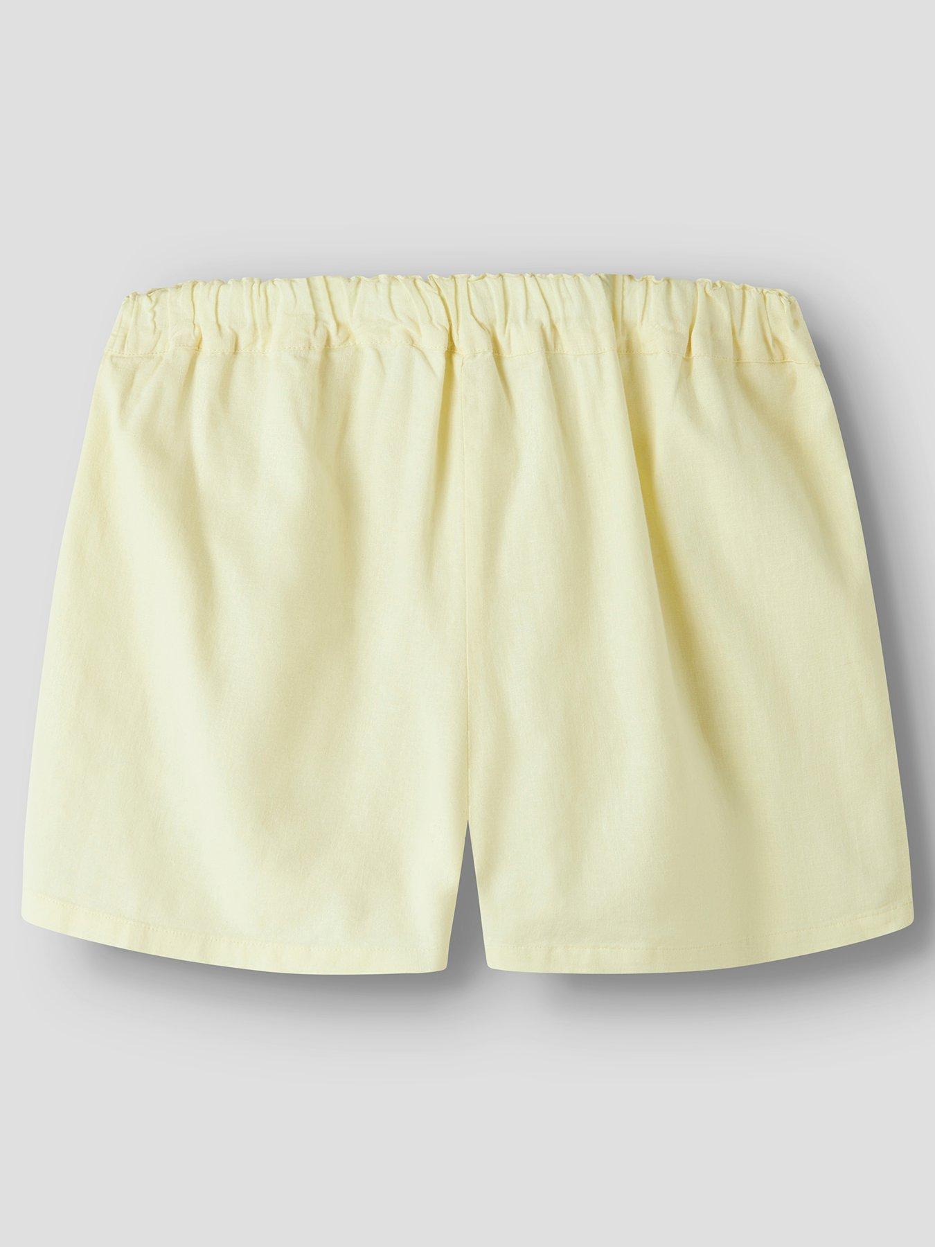 Image 2 of 3 of Name It Girls Linen Co-ord Shorts - Light Yellow