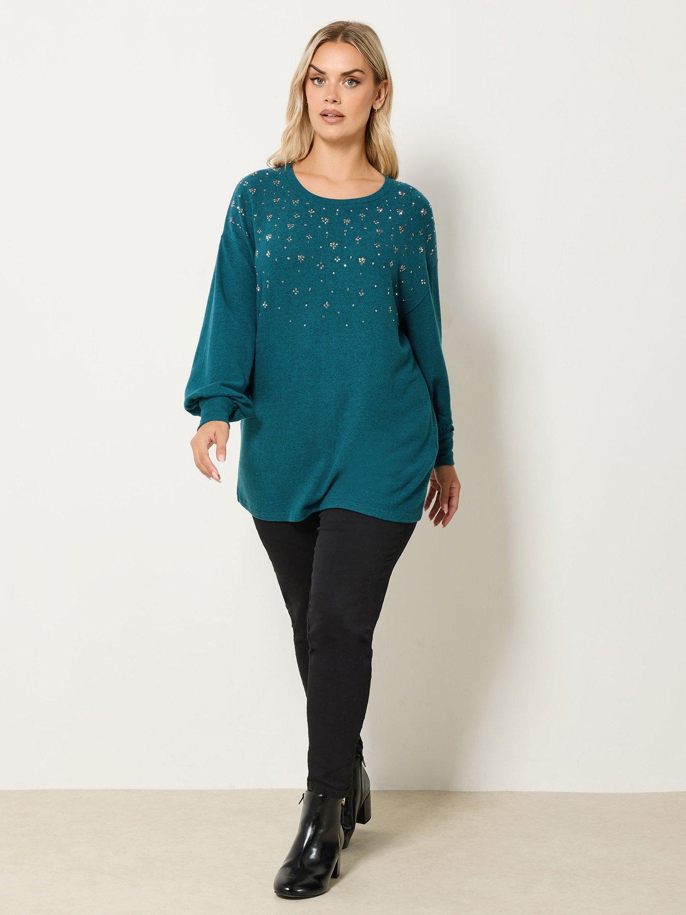yours-curve-diamante-embellished-jumper-blueback