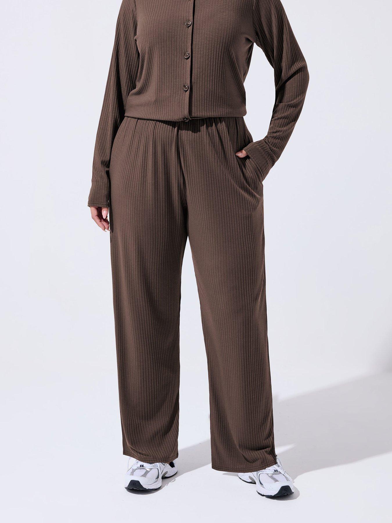 yours-curve-wide-leg-lounge-trouser-brown