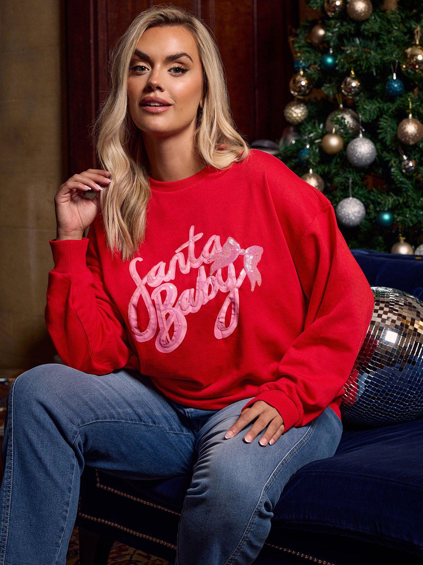 yours-curve-santa-baby-bow-novelty-sweatshirt-red