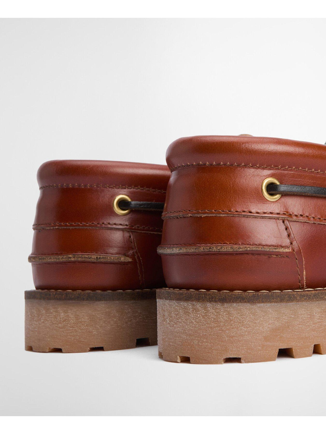 Image 4 of 5 of Barbour Deck Boat Shoes - Tan - Dark Brown