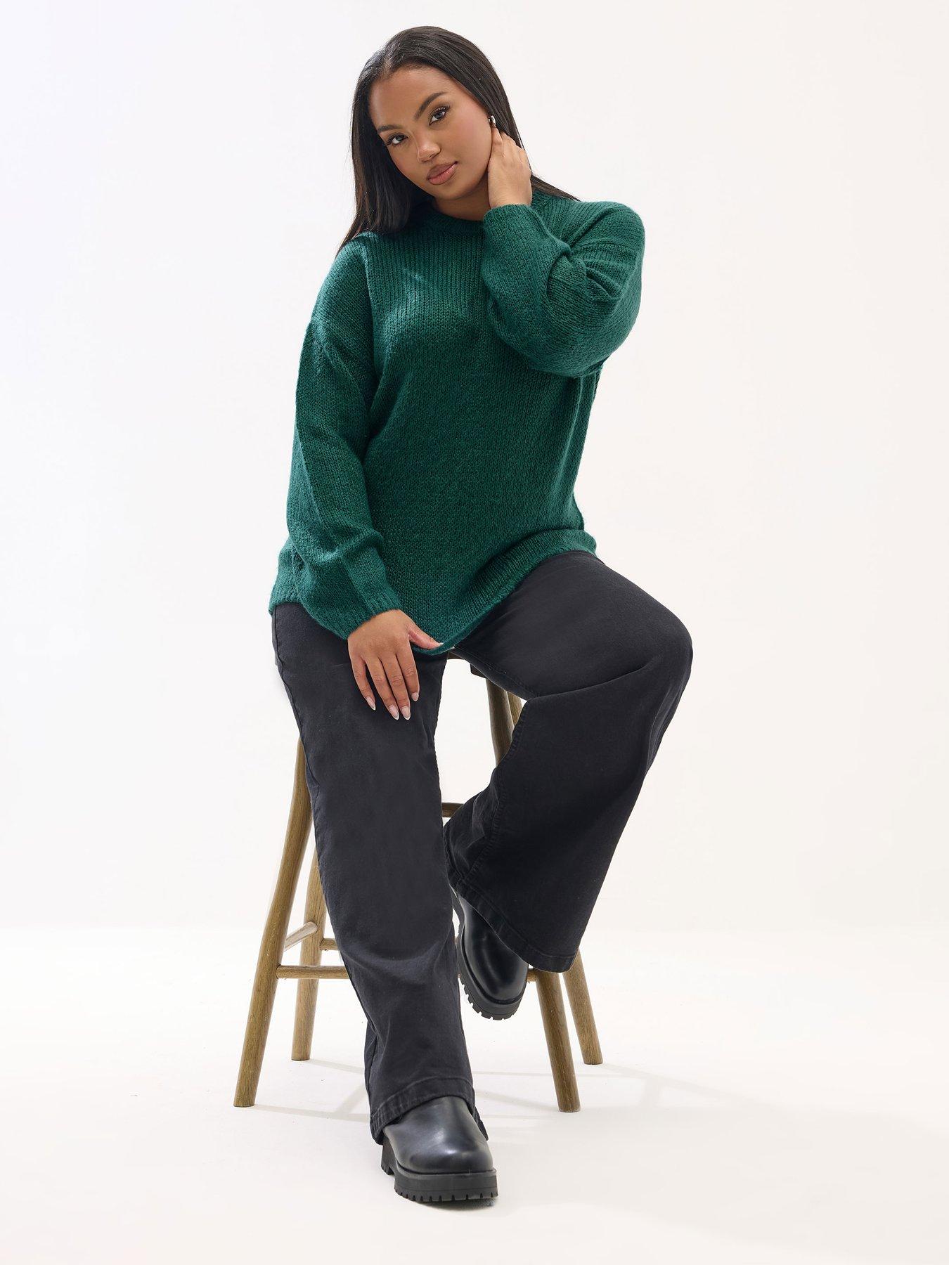 yours-curve-yarn-stripe-jumper-greenback