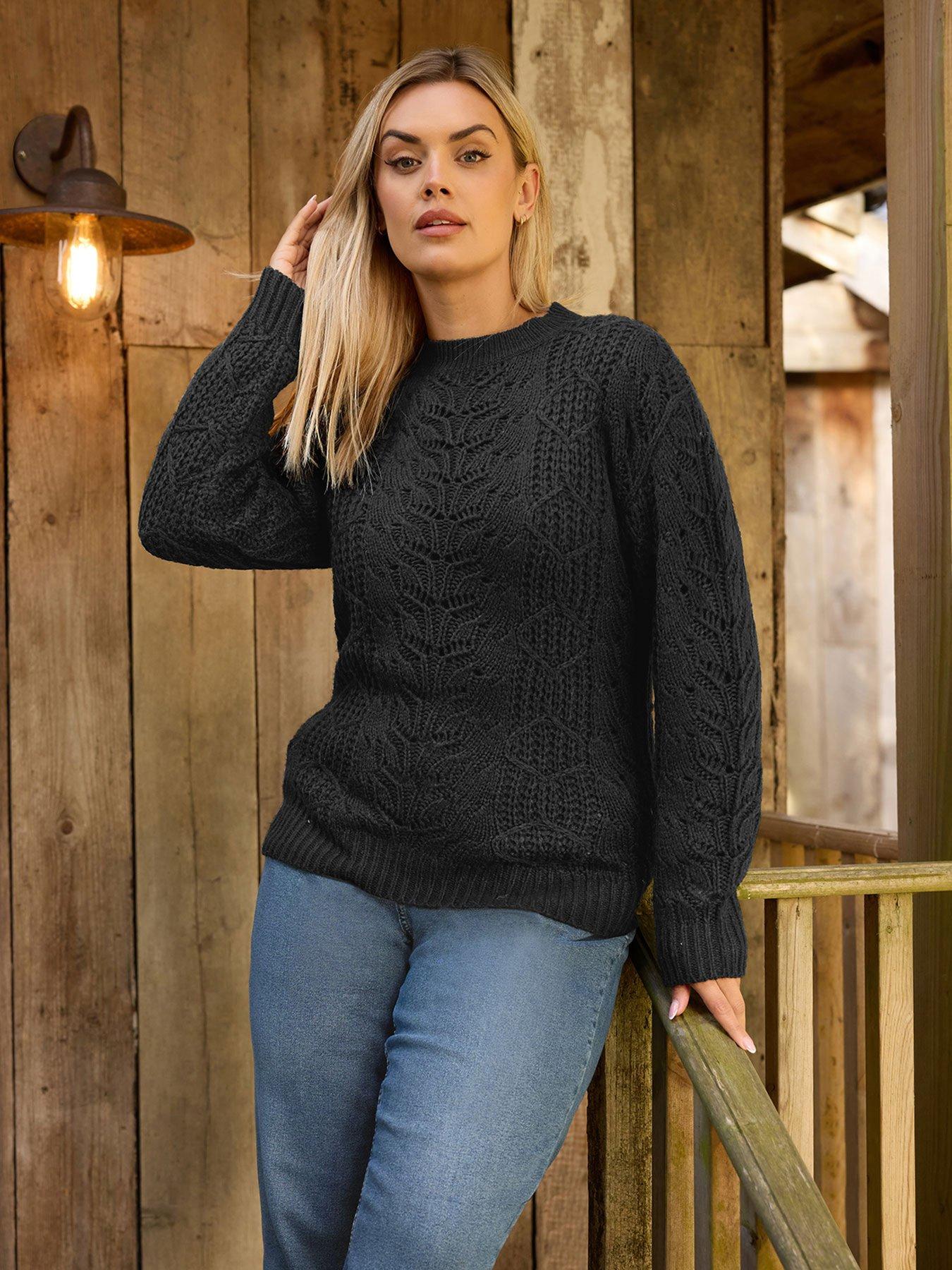 yours-curve-pointelle-detail-jumper-black