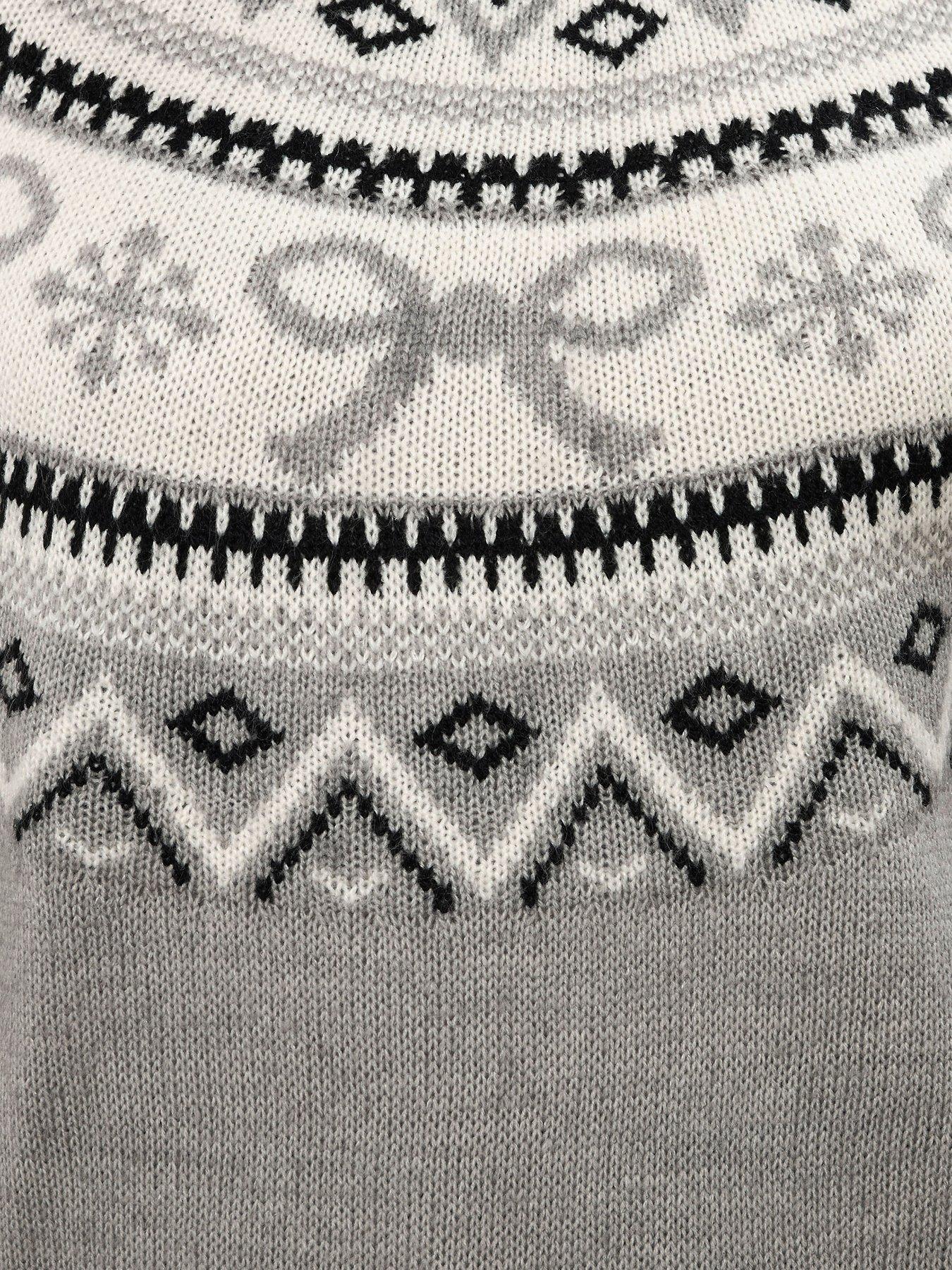 yours-curve-bow-fairisle-jumper-greyoutfit