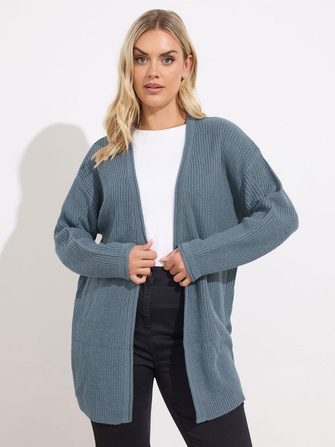 yours-curve-long-sleeve-cardigan-blue