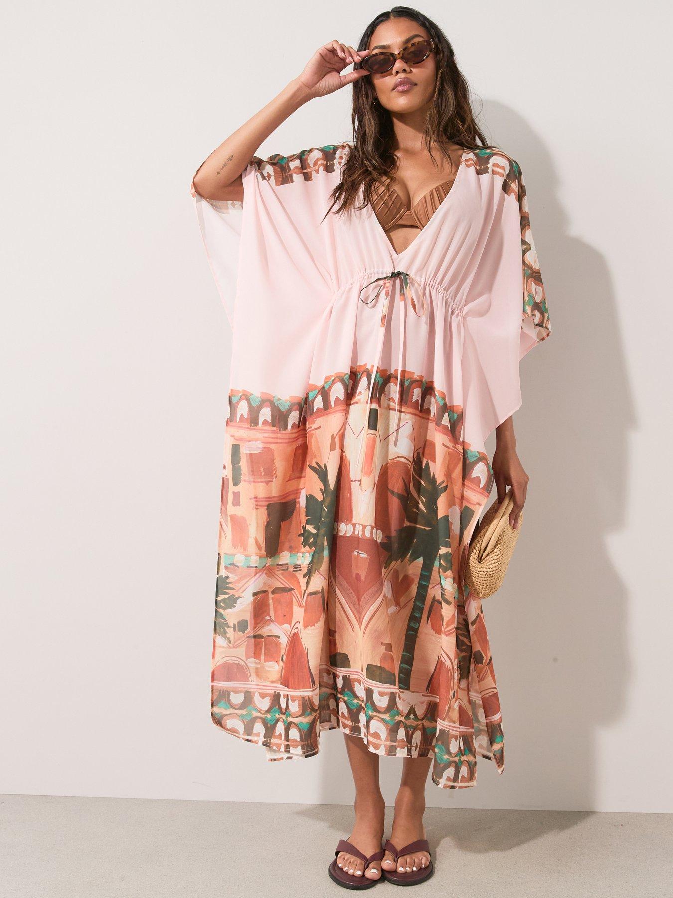 Image 1 of 7 of The Very Collection Printed Maxi Kaftan - Multi