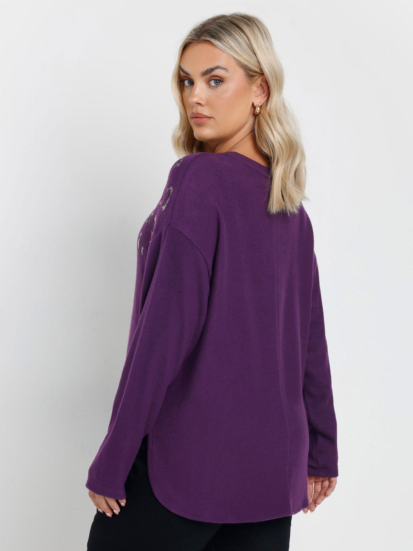 yours-curve-leopard-embellished-jumper-purplestillFront