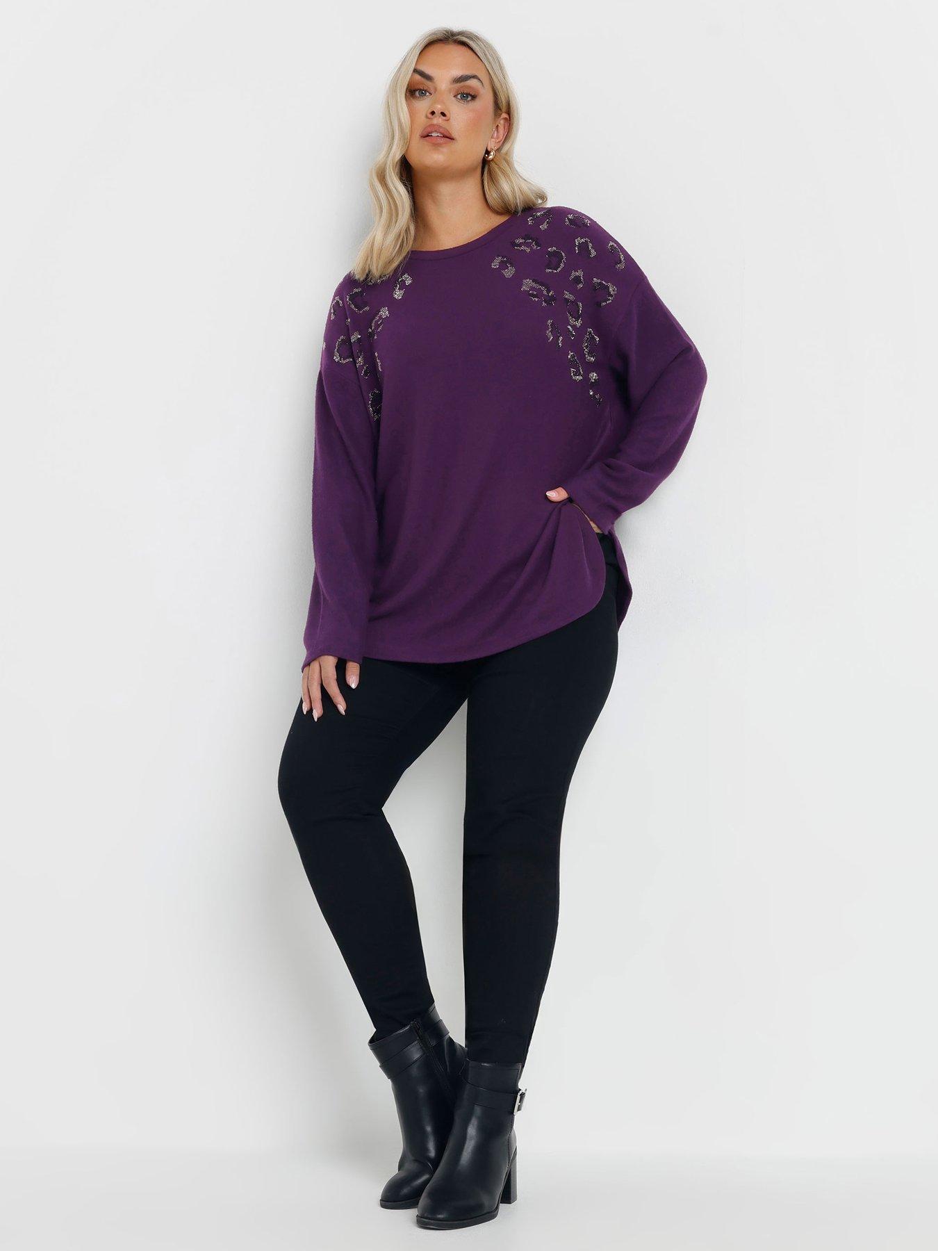 yours-curve-leopard-embellished-jumper-purpleback