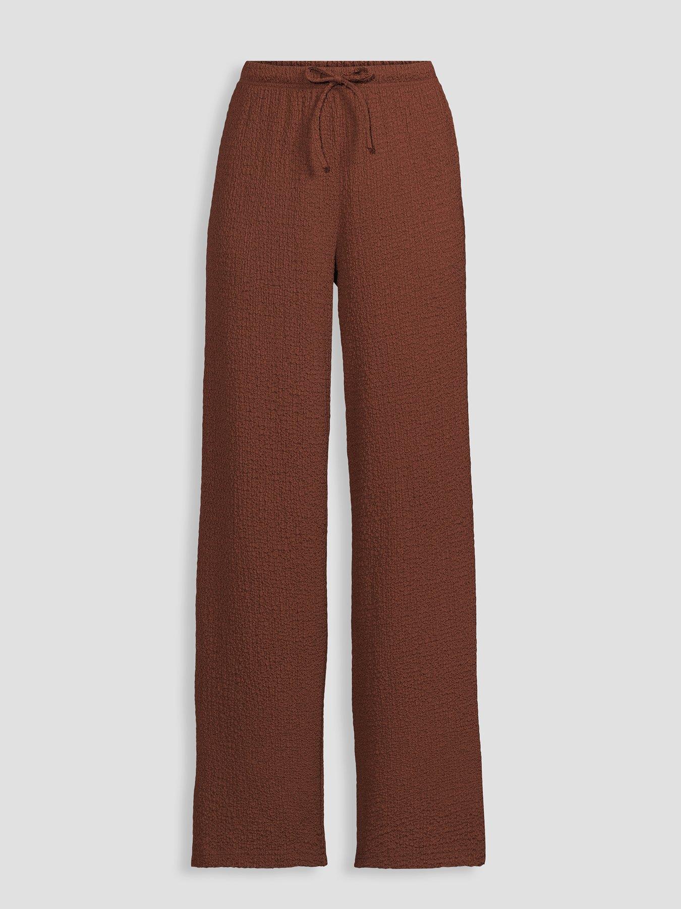 Image 7 of 7 of The Very Collection Crinkle Co Ord Trousers - Brown