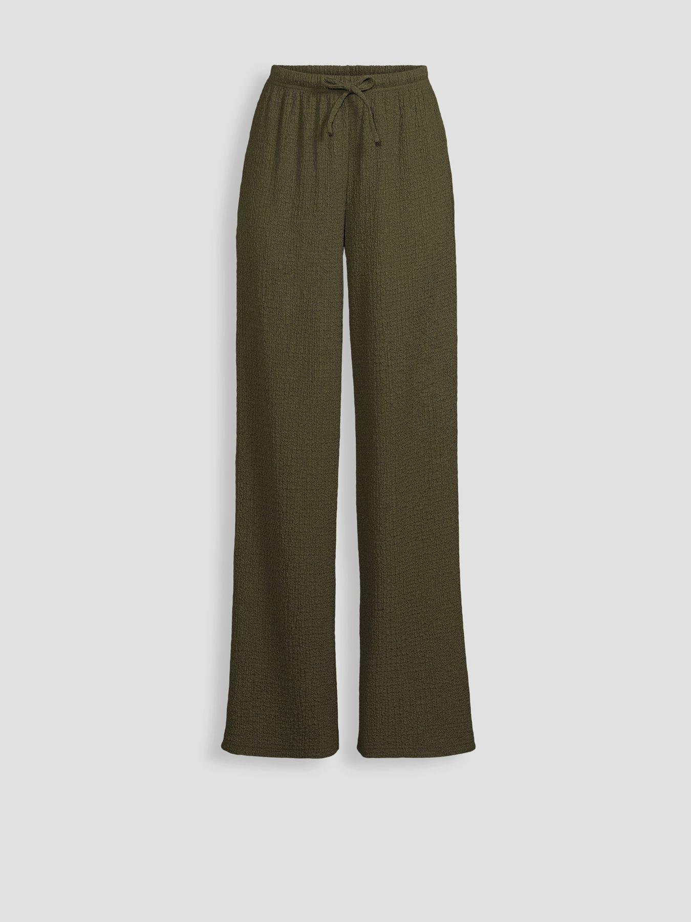 Image 7 of 7 of The Very Collection Crinkle Co Ord Beach Trousers - Khaki