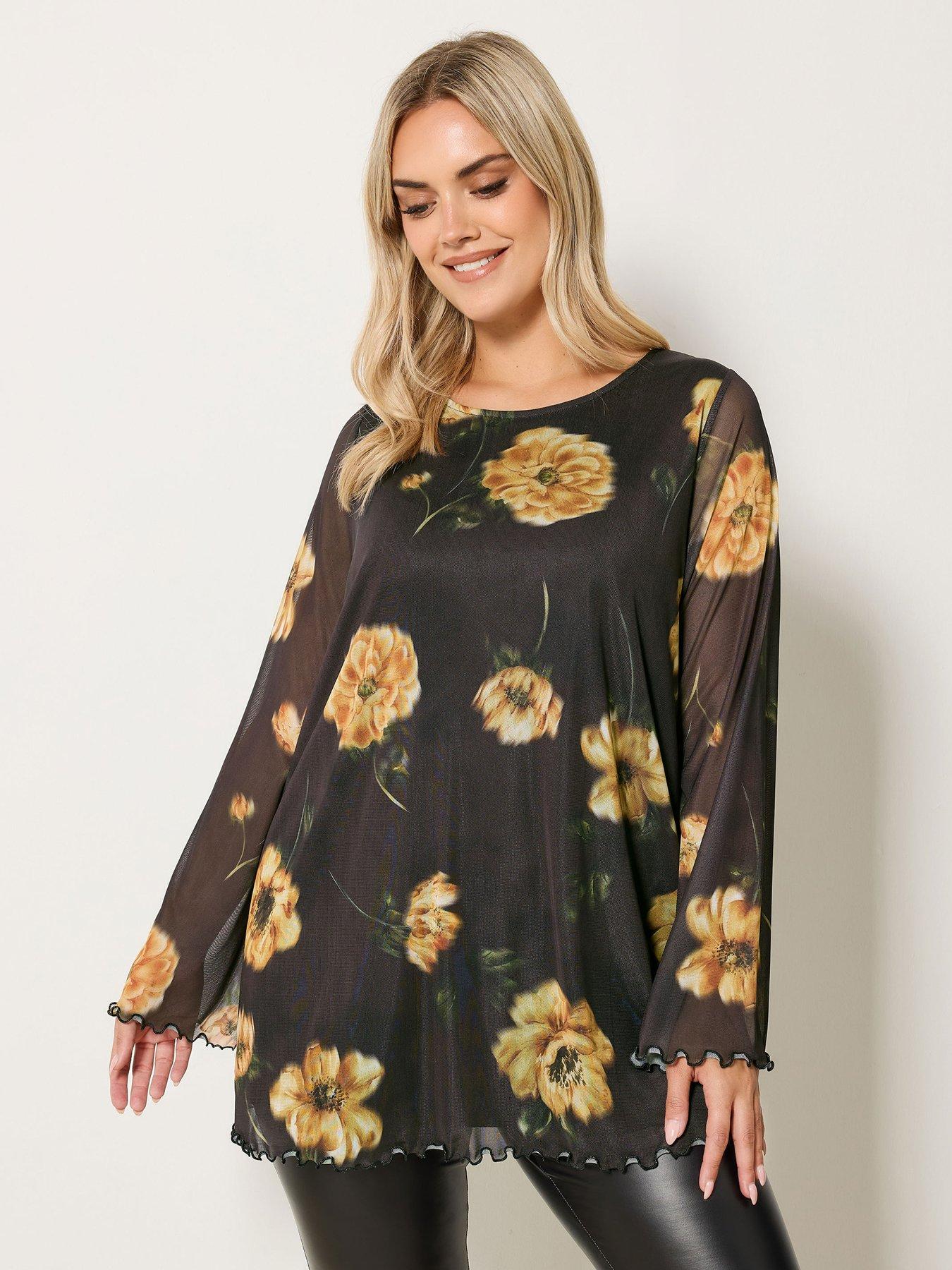 yours-curve-flare-sleeve-mesh-swing-top-greenfront