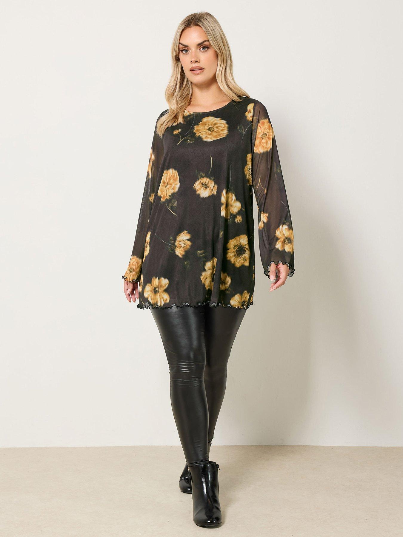 yours-curve-flare-sleeve-mesh-swing-top-greenback