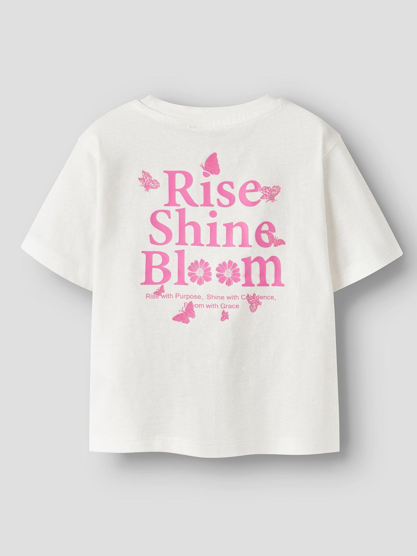 Name It Mini Girls Back Print Short Sleeve Tshirt - White