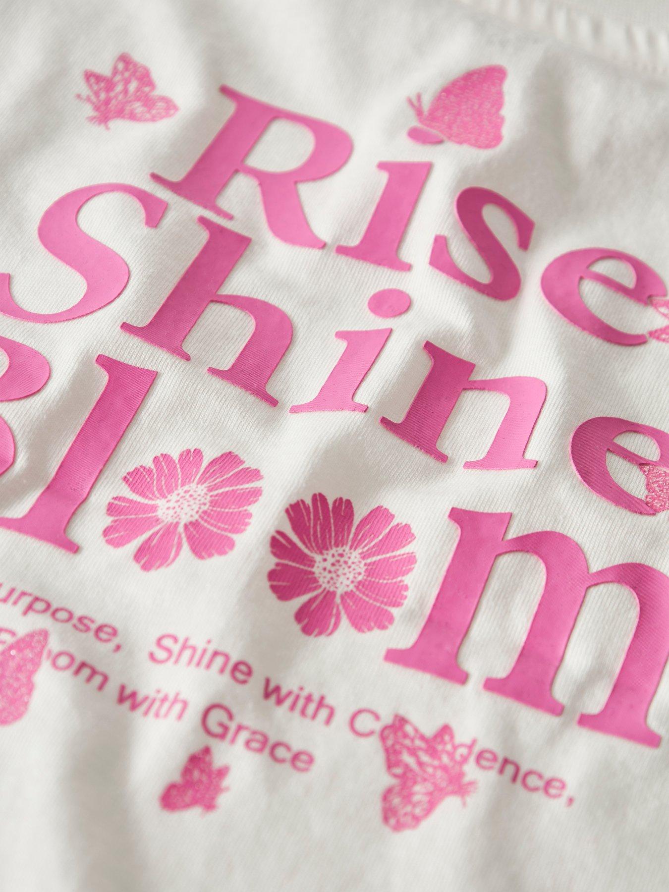 Image 3 of 3 of Name It Mini Girls Back Print Short Sleeve Tshirt - White