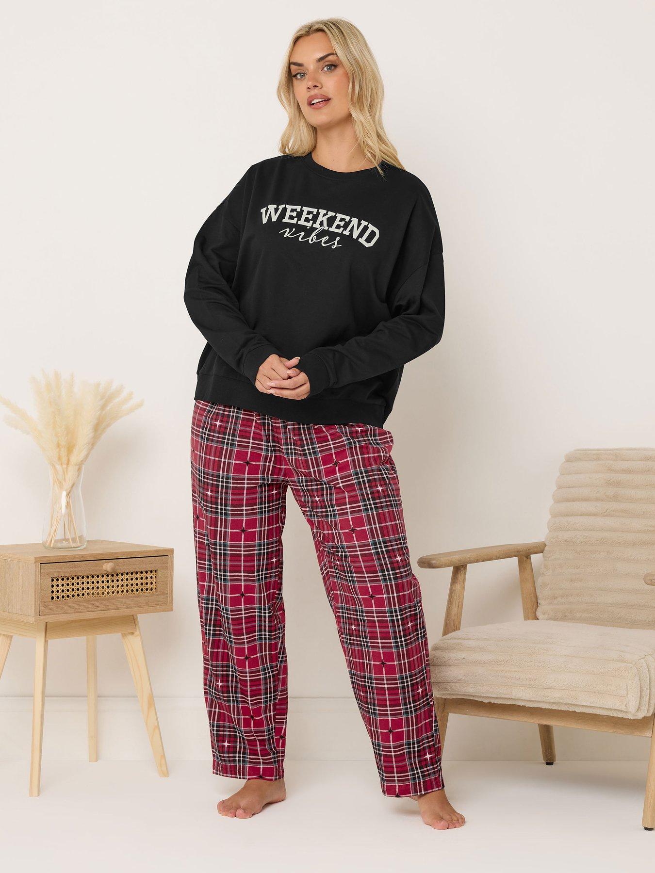 Yours Curve Weekend Vibes Lounge Set - Black