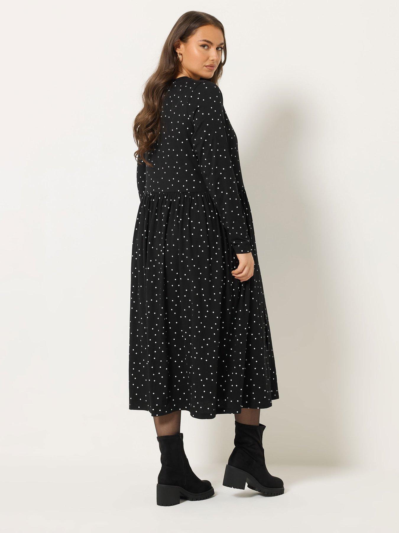 yours-curve-long-sleeve-peplum-midaxi-dress-blackstillFront