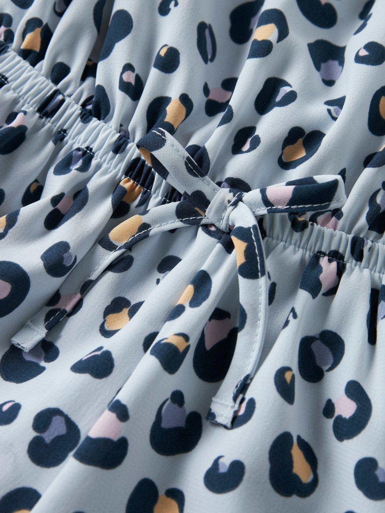 Image 3 of 3 of Name It Girls Leopard Print Woven Playsuit - Light Blue