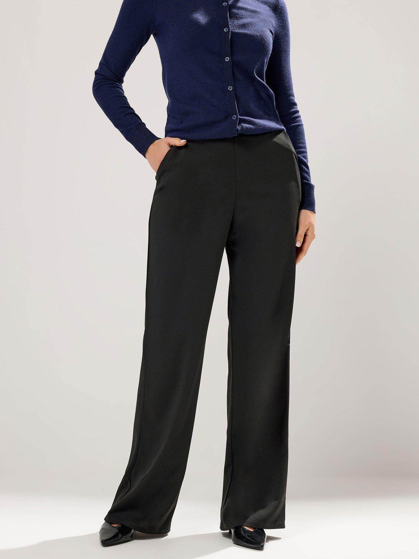 Long Tall Sally Wide Leg Trouser 34" - Black