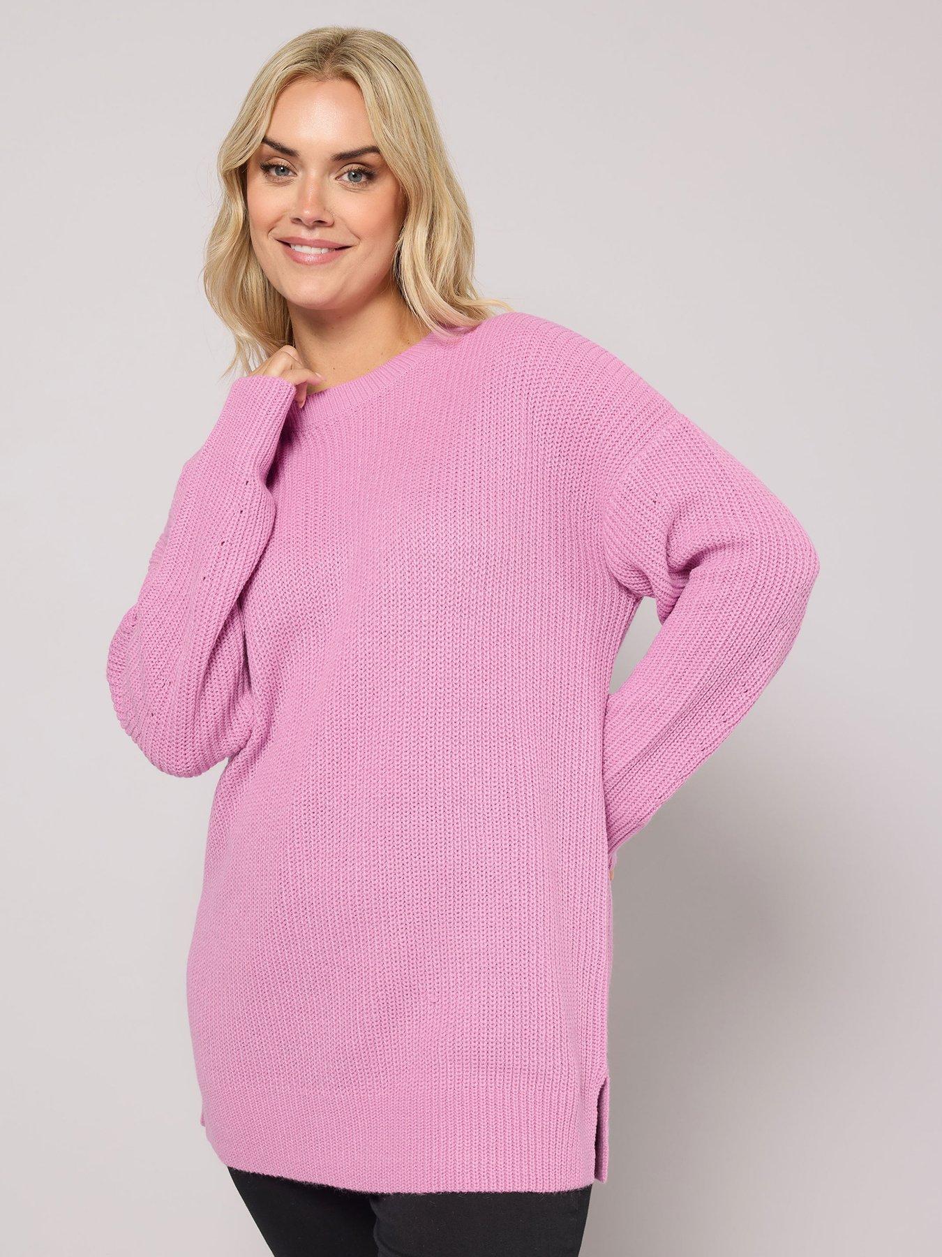 yours-curve-drop-shoulder-jumper-pink