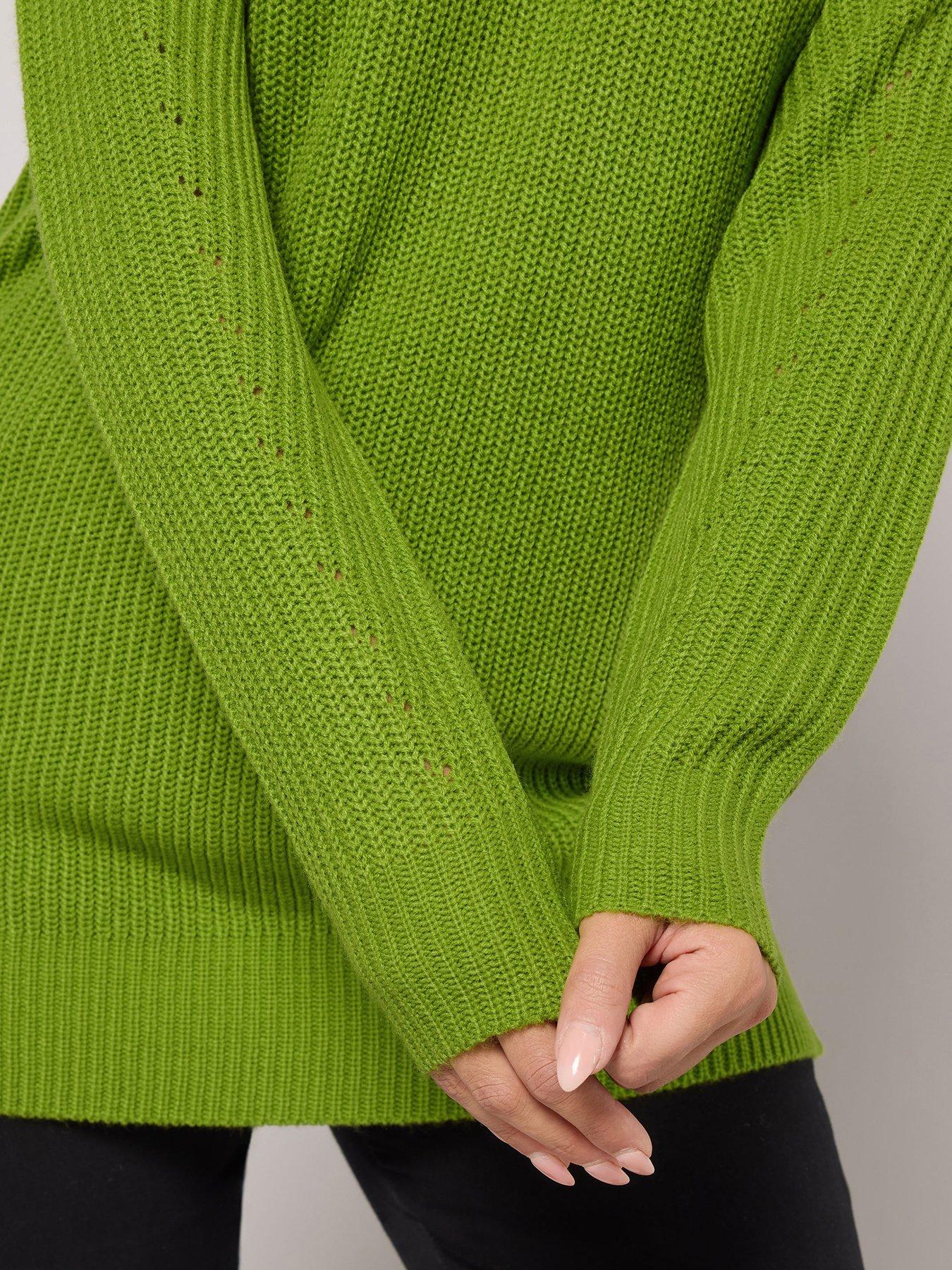 yours-curve-drop-shoulder-jumper-greenoutfit