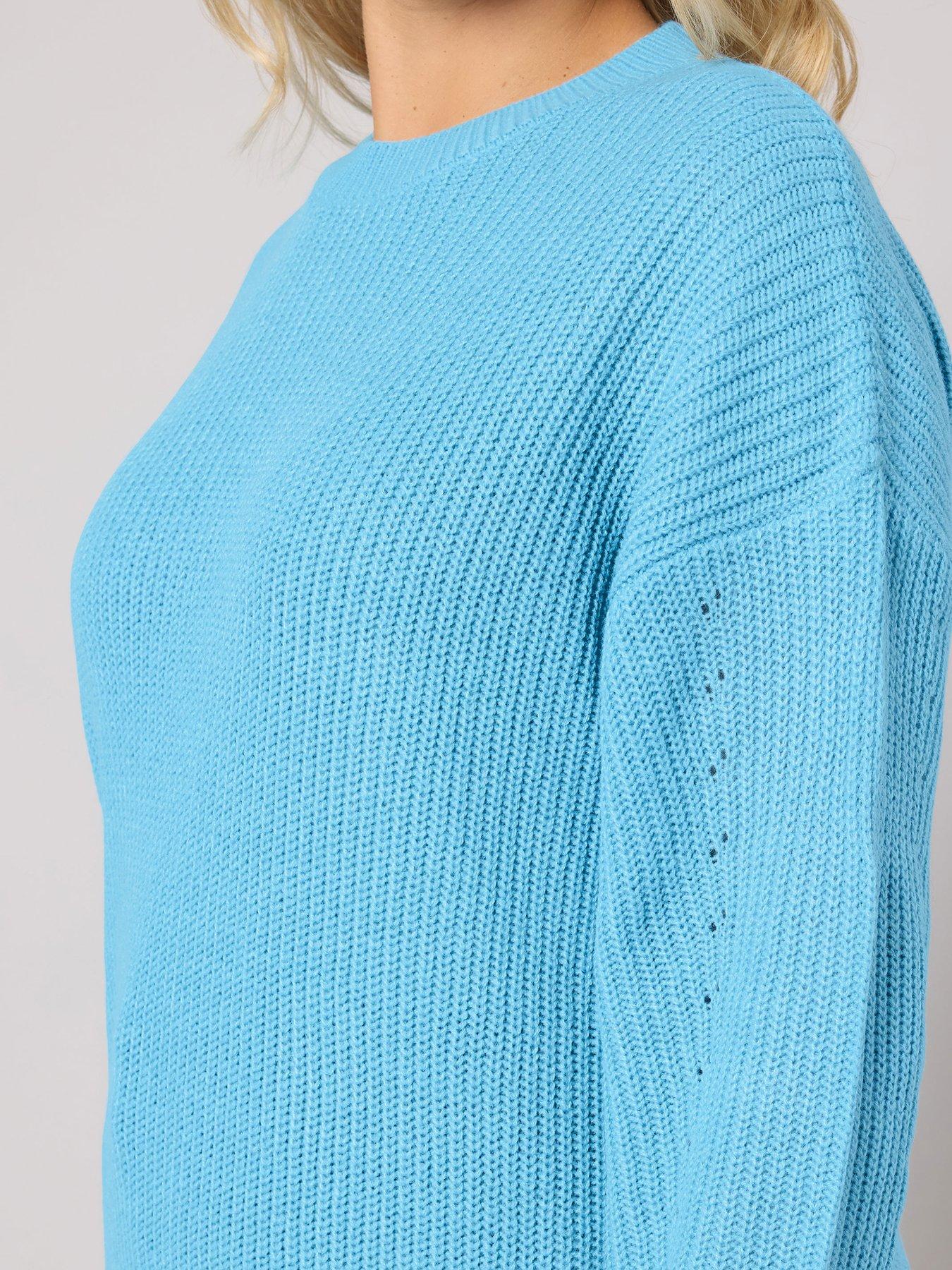 yours-curve-drop-shoulder-blueoutfit