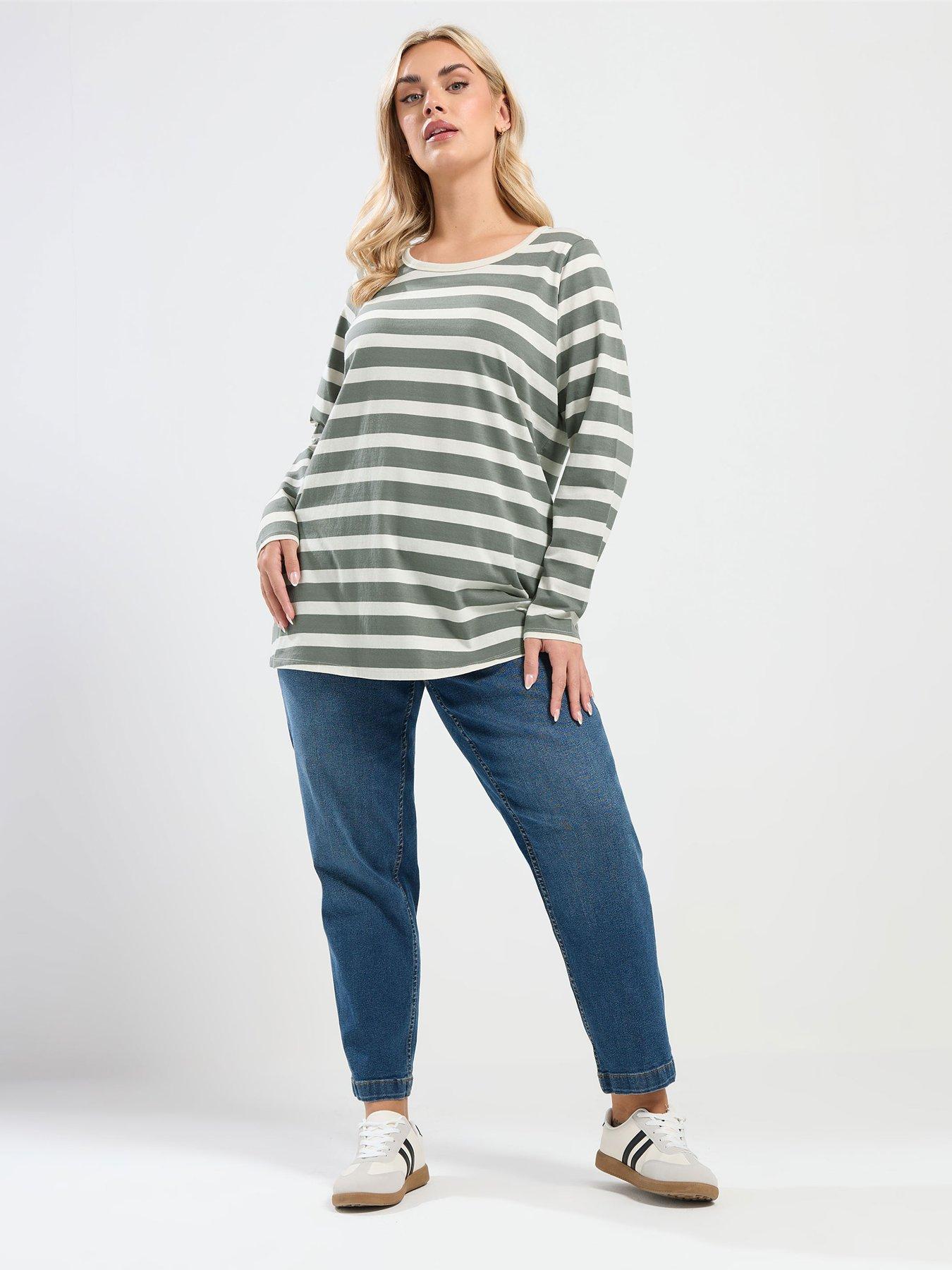 yours-curve-long-sleeve-stripe-t-shirt-greenback