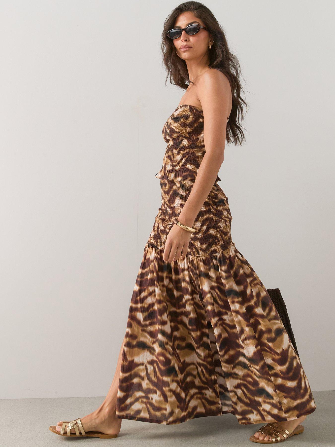 Image 5 of 5 of The Very Collection Animal Shirred Bandeau Co Ord