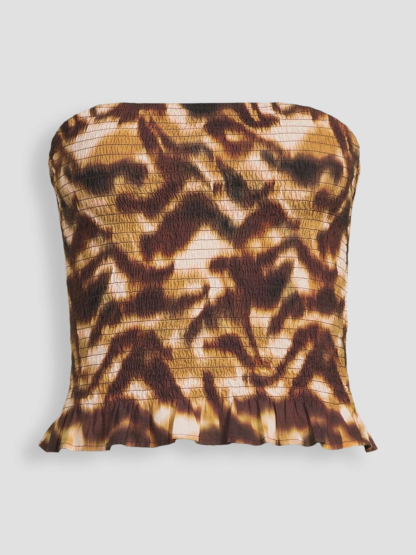 Image 6 of 6 of The Very Collection Animal Shirred Bandeau Co Ord - Multi