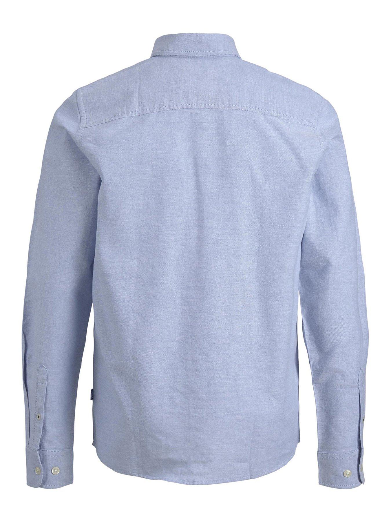 Image 3 of 7 of Jack & Jones Junior Boys Long Sleeve Oxford Shirt - Blue