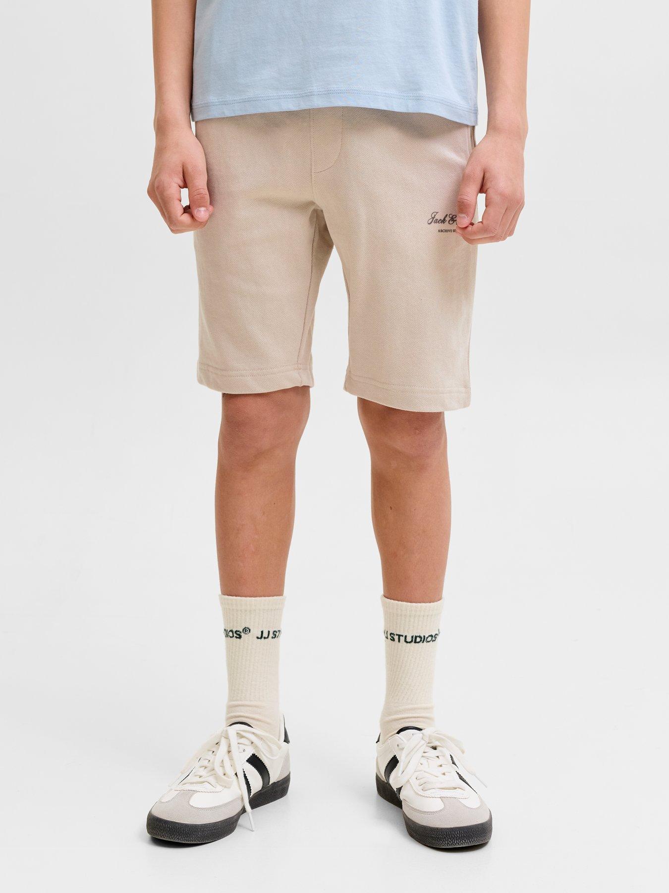 Jack & Jones Junior Boys Gordon Archive Sweat Co-Ord Shorts - Moonbeam