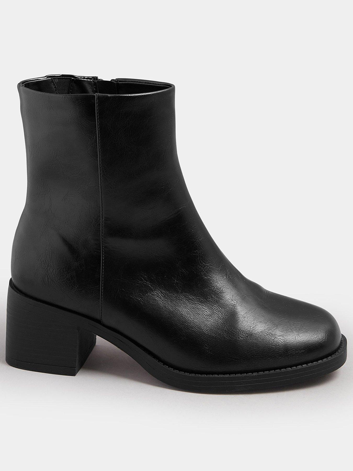 Yours Extra Wide Fit Square Ankle Boot - Black | Very Ireland