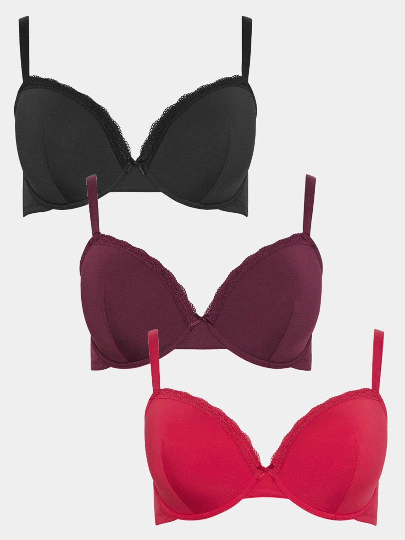 yours-curve-3-pack-lace-trim-padded-bra-red