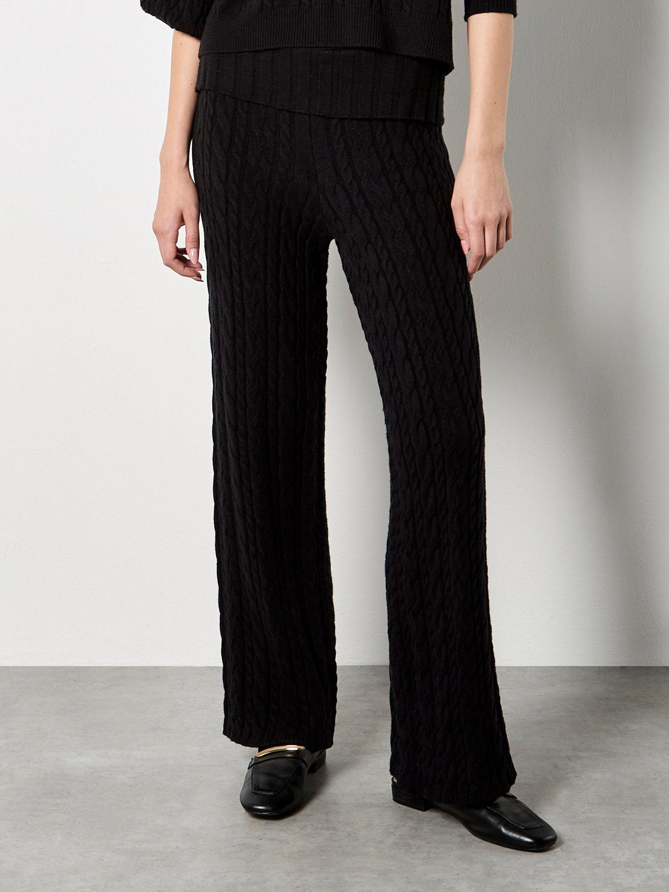 apricot-apricot-cable-fold-over-wide-leg-trouser
